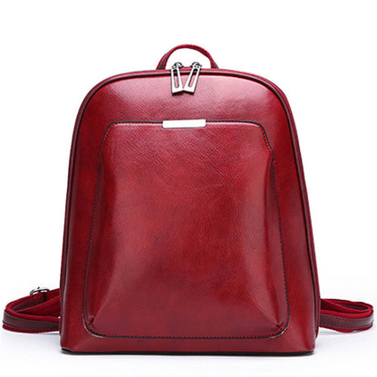 Soft Leather Women's Korean Style Fashion Wild Backpack