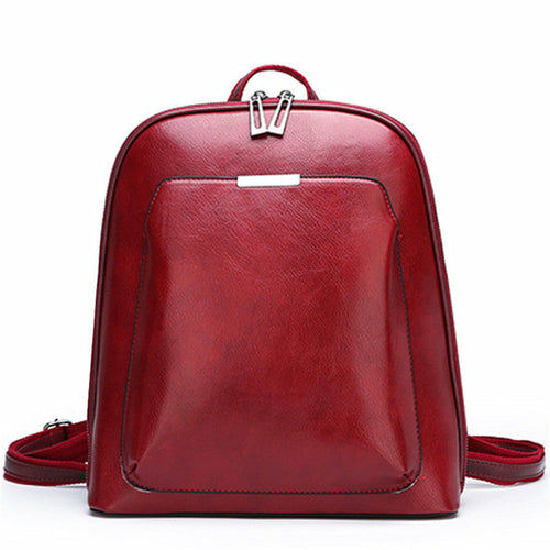 Soft Leather Women's Korean Style Fashion Wild Backpack