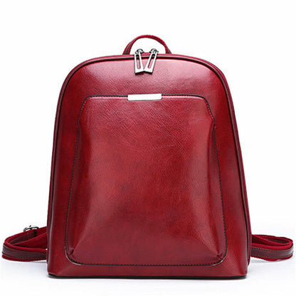 Soft Leather Women's Korean Style Fashion Wild Backpack