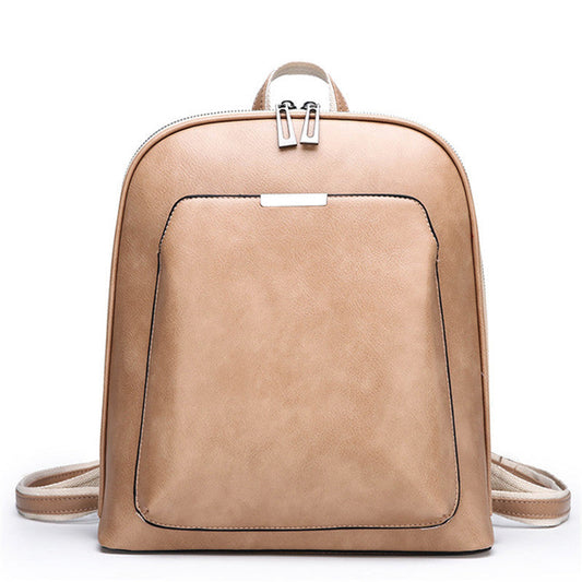 Soft Leather Women's Korean Style Fashion Wild Backpack