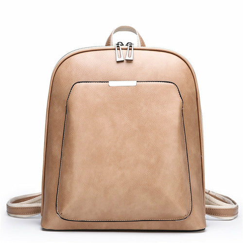 Soft Leather Women's Korean Style Fashion Wild Backpack