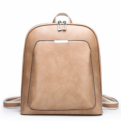 Soft Leather Women's Korean Style Fashion Wild Backpack