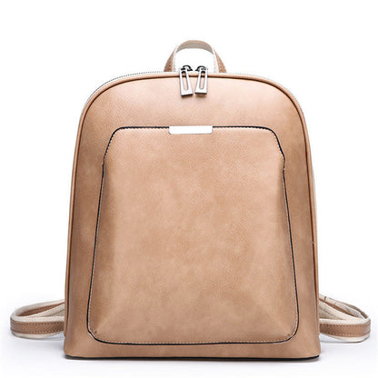 Soft Leather Women's Korean Style Fashion Wild Backpack