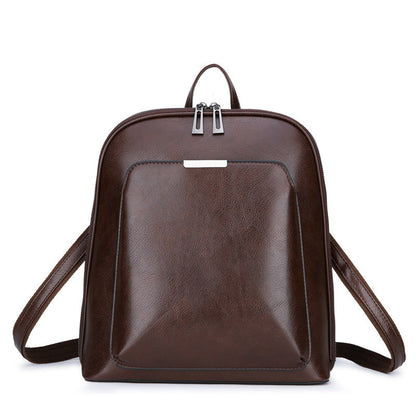 Soft Leather Women's Korean Style Fashion Wild Backpack