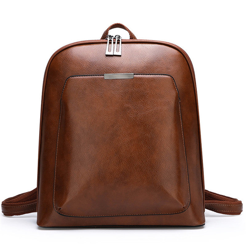 Soft Leather Women's Korean Style Fashion Wild Backpack