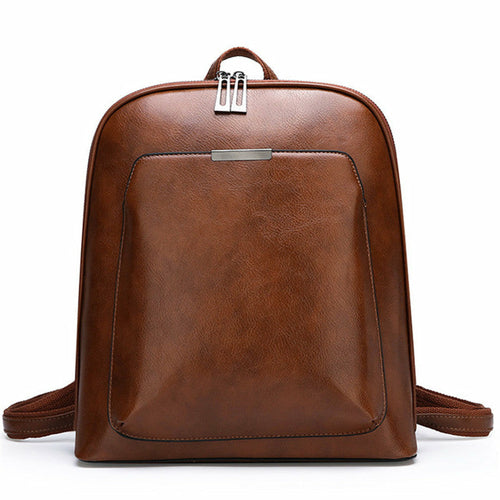 Soft Leather Women's Korean Style Fashion Wild Backpack