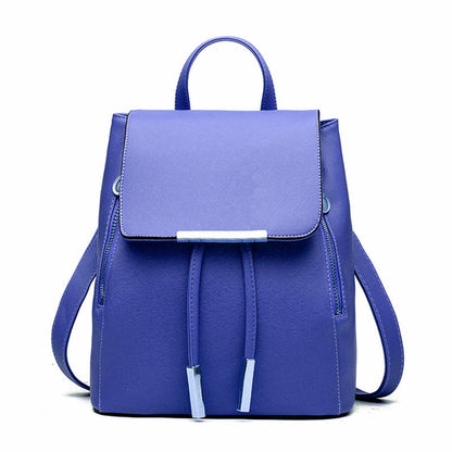 PU Leather College Style Casual Backpack For Young Ladies