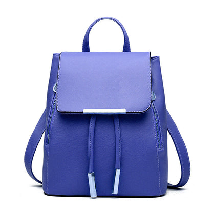 PU Leather College Style Casual Backpack For Young Ladies