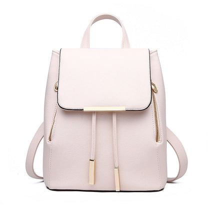PU Leather College Style Casual Backpack For Young Ladies