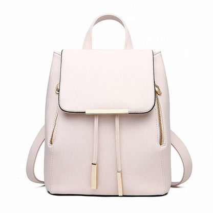 PU Leather College Style Casual Backpack For Young Ladies