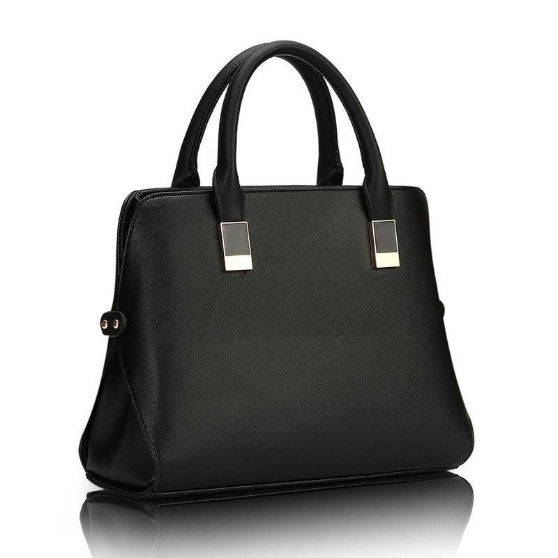 High Quality PU Leather Solid Color Handbag For Ladies