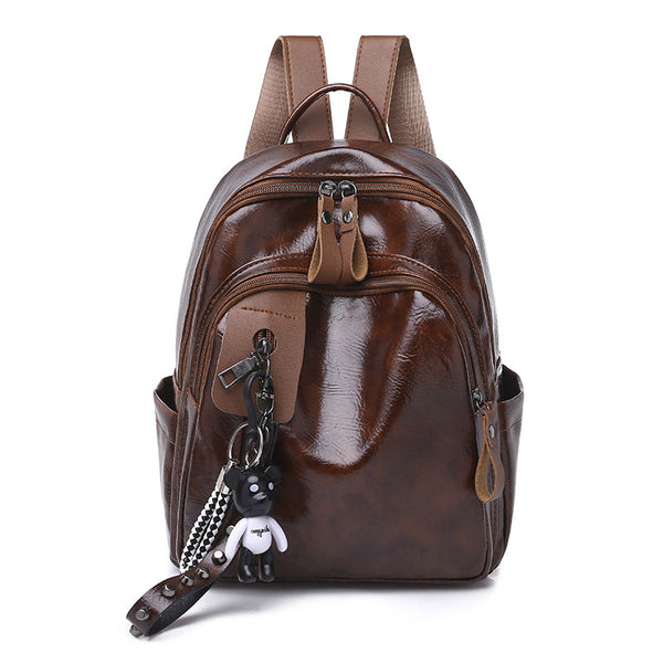 Simple And Versatile Soft Leather Backpack For Women