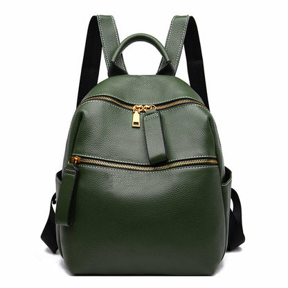 Women's All-Match Fashion Leather Small Backpack