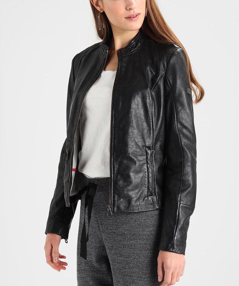 Koza Genuine Lambskin Leather Bomber Jacket Women