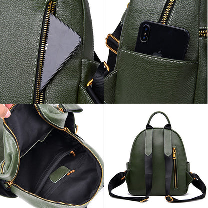 Women's All-Match Fashion Leather Small Backpack