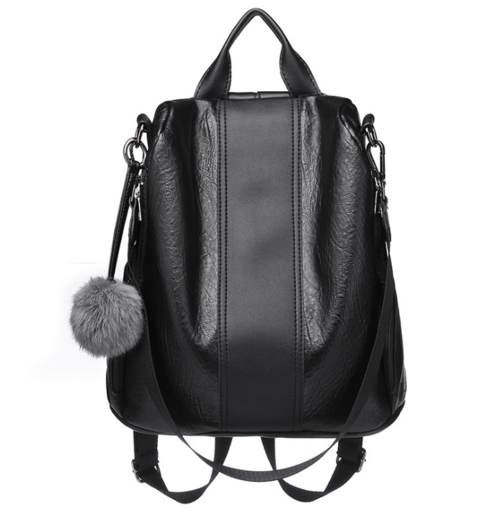Soft Leather Female Large Capacity Retro Backpack