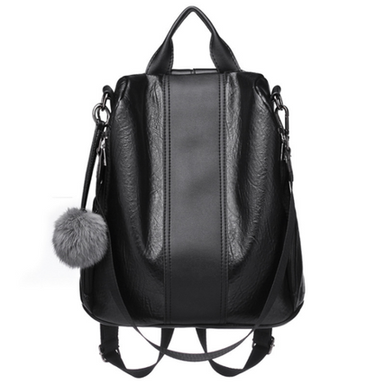 Soft Leather Female Large Capacity Retro Backpack