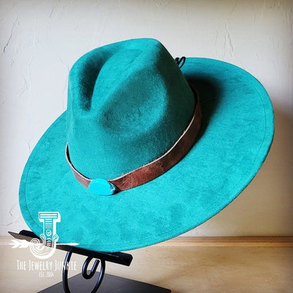 Cognac w/Turq Slab Leather Band Choice Hat