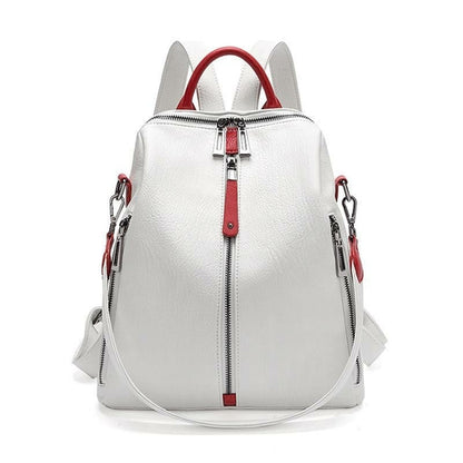 Two Pieces Anti-theft Soft Leather Wild Backpack