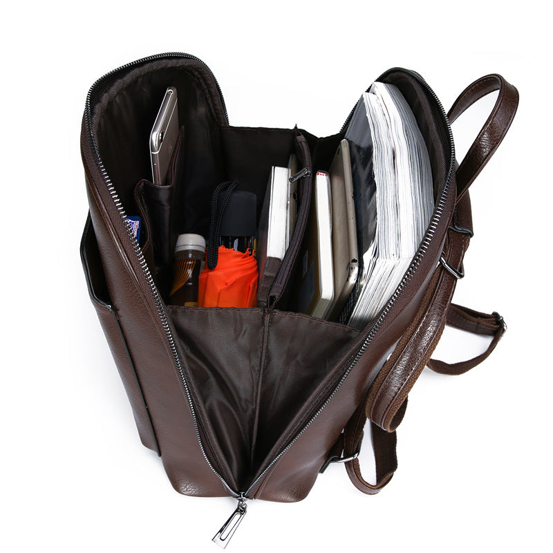 Waterproof Multifunctional Fashion Oil Wax Leather Backpack