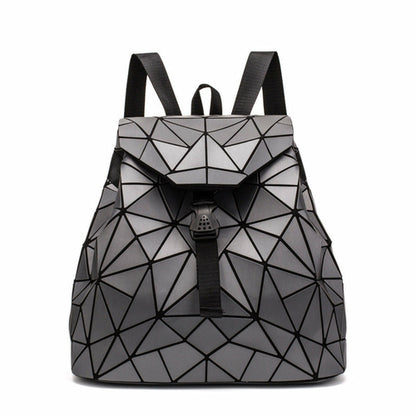 PU Leather Ladies Fashion Geometric Backpack