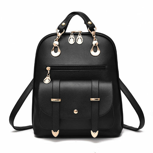 Women's Fashion PU Leather Dual-use Backpack