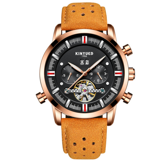 Leather Strap Watch With Large Dial For Men