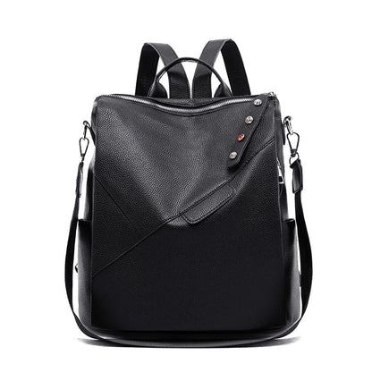 PU Soft Leather College Style Female Backpack