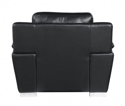 37inches Chic Black Leather Sofa