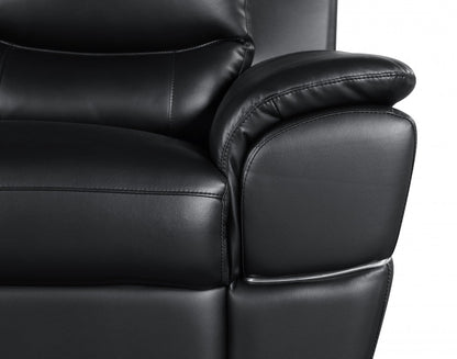 37inches Chic Black Leather Sofa