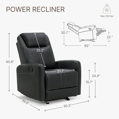 Leather Recliner Chair Faux Reclining Sofa Lazy Boy Glider Rocking