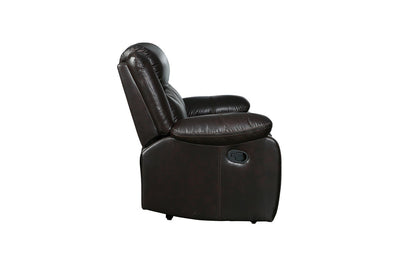 Modern Soft Brown Faux Leather Reclining Sofa