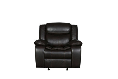 Modern Soft Brown Faux Leather Reclining Sofa