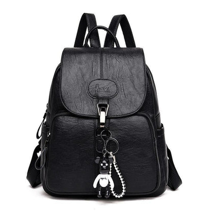 Soft Leather Anti-theft Travel Backpack For Women
