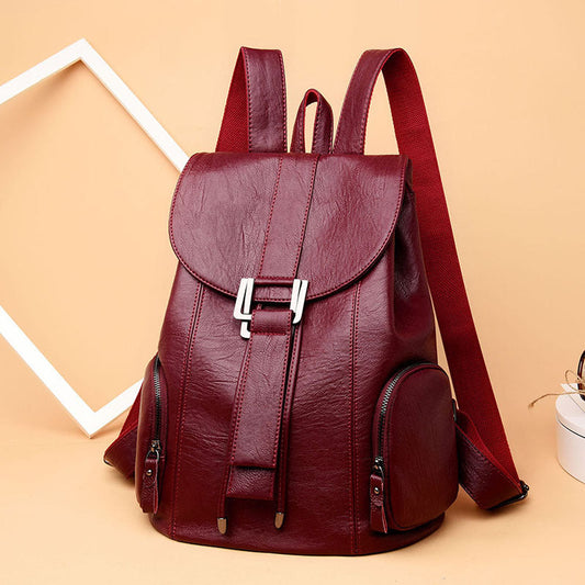 PU Leather European and American Style Ladies Backpack