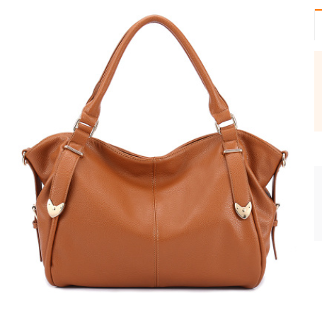 Lady's High Quality Casual Solid Color Leather Handbag