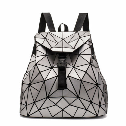 PU Leather Ladies Fashion Geometric Backpack