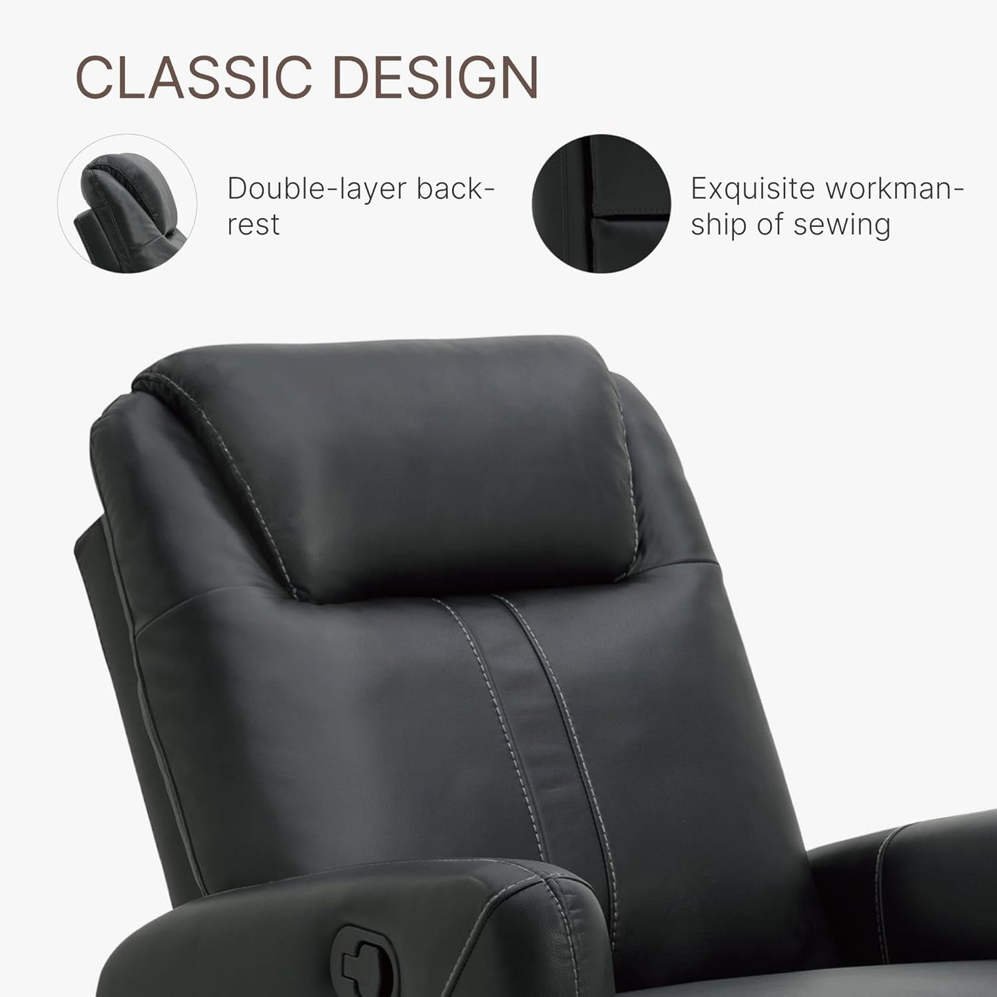 Leather Recliner Chair Faux Reclining Sofa Lazy Boy Glider Rocking