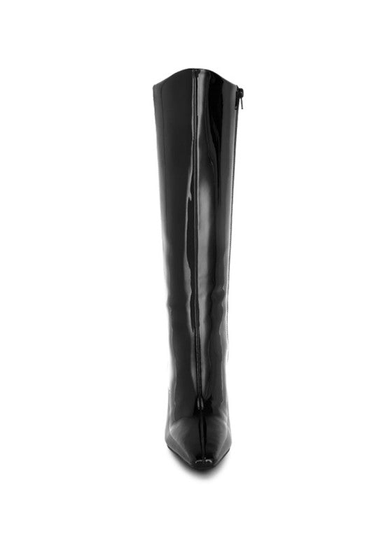 Warley Patent Faux Leather Calf Boots