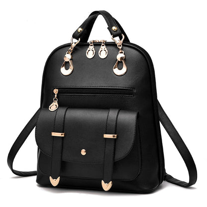 Women's Fashion PU Leather Dual-use Backpack