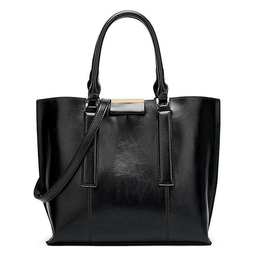 Large Oil Wax Leather Handbag For Women