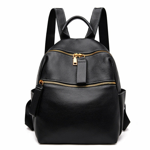 Women's All-Match Fashion Leather Small Backpack