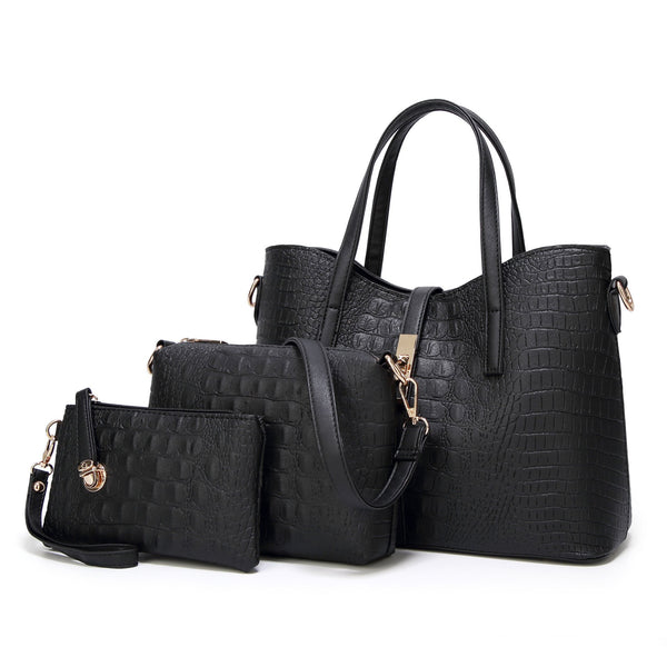 Three-Piece Women's Casual PU Leather Handbags