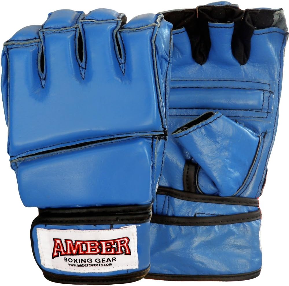 Amber Fight Gear Premium Grappling Gloves for MMA Leather, Enhanced