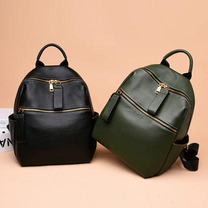 Women's All-Match Fashion Leather Small Backpack