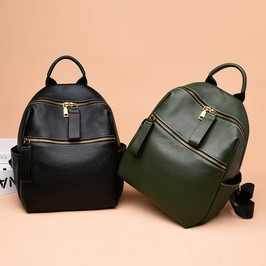 Women's All-Match Fashion Leather Small Backpack