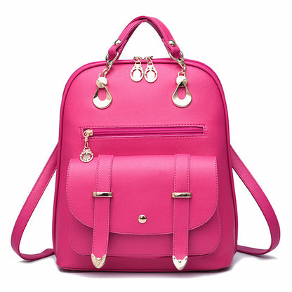 Women's Fashion PU Leather Dual-use Backpack