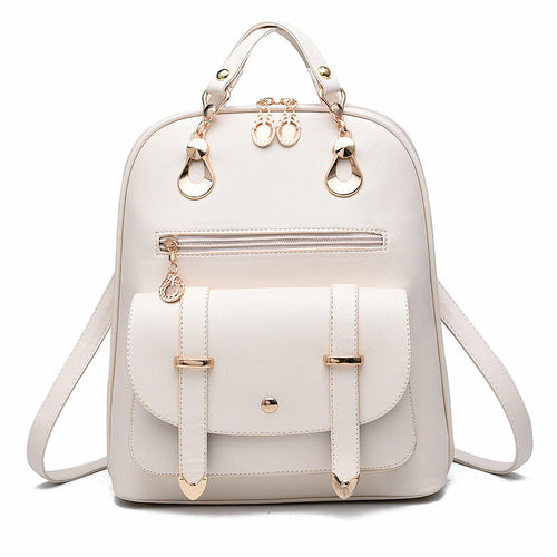 Women's Fashion PU Leather Dual-use Backpack