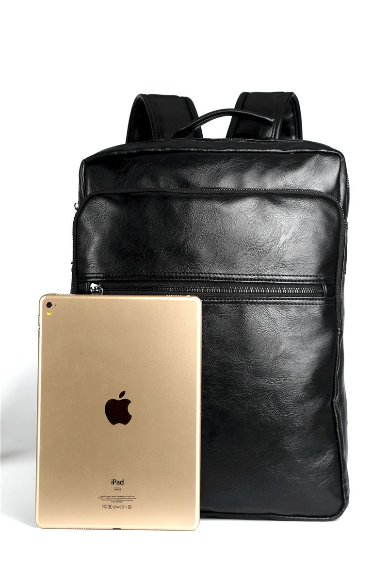 Waterproof 15.6 inch PU Leather Laptop Backpack For Men