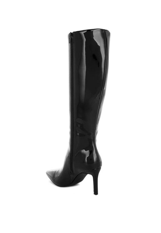 Warley Patent Faux Leather Calf Boots